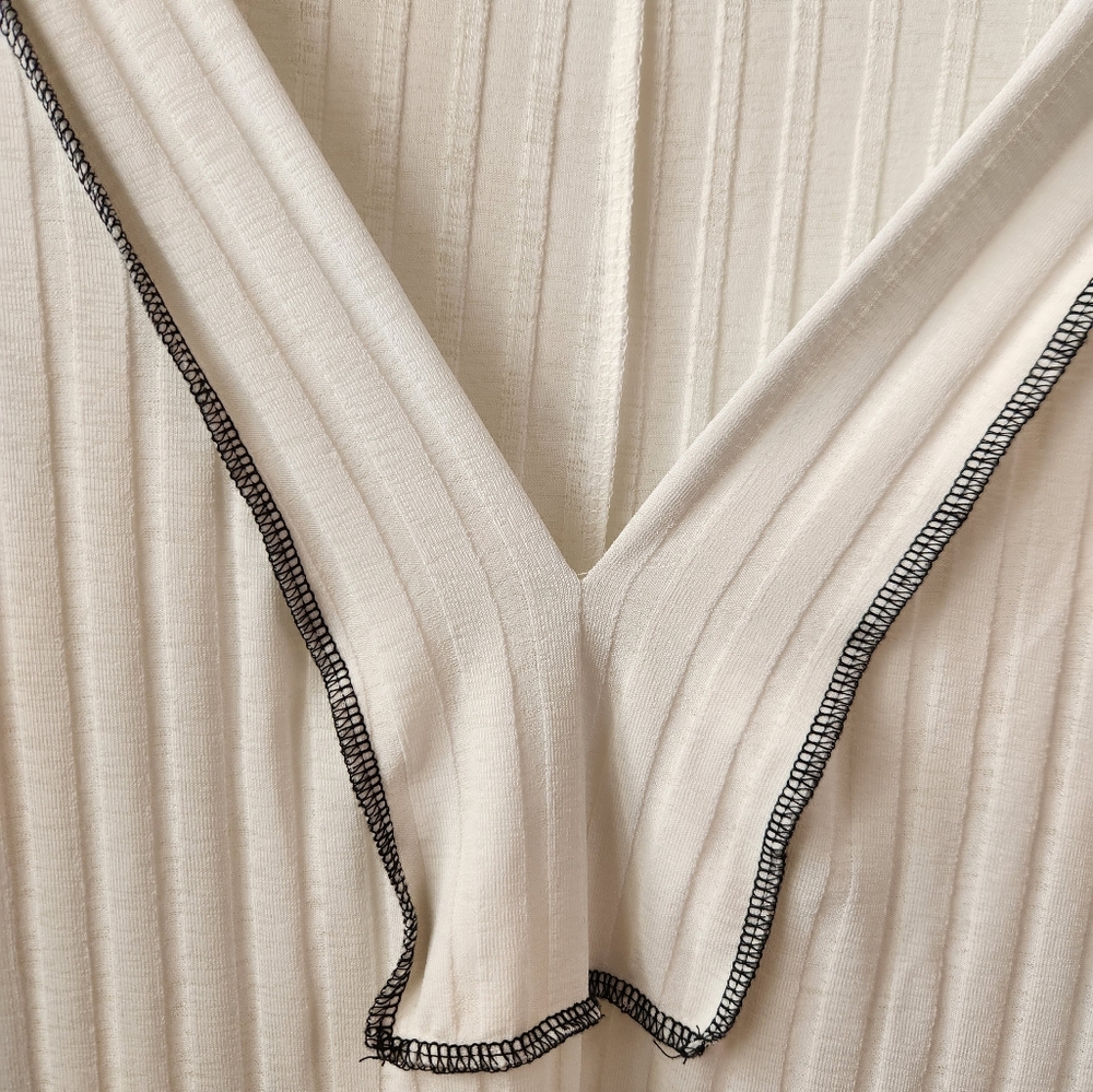 Haptics By‎ Holly Harper Short Sleeve Top Reverse Stitch Rainbow Sleeves XL - Picture 3 of 7